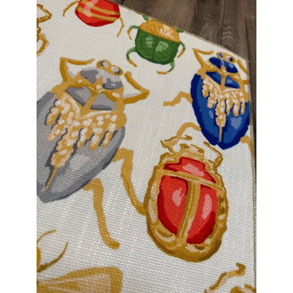 Colorful Insect-Themed Linen Table Runner Cloth  17x22" - Picture 3 of 6